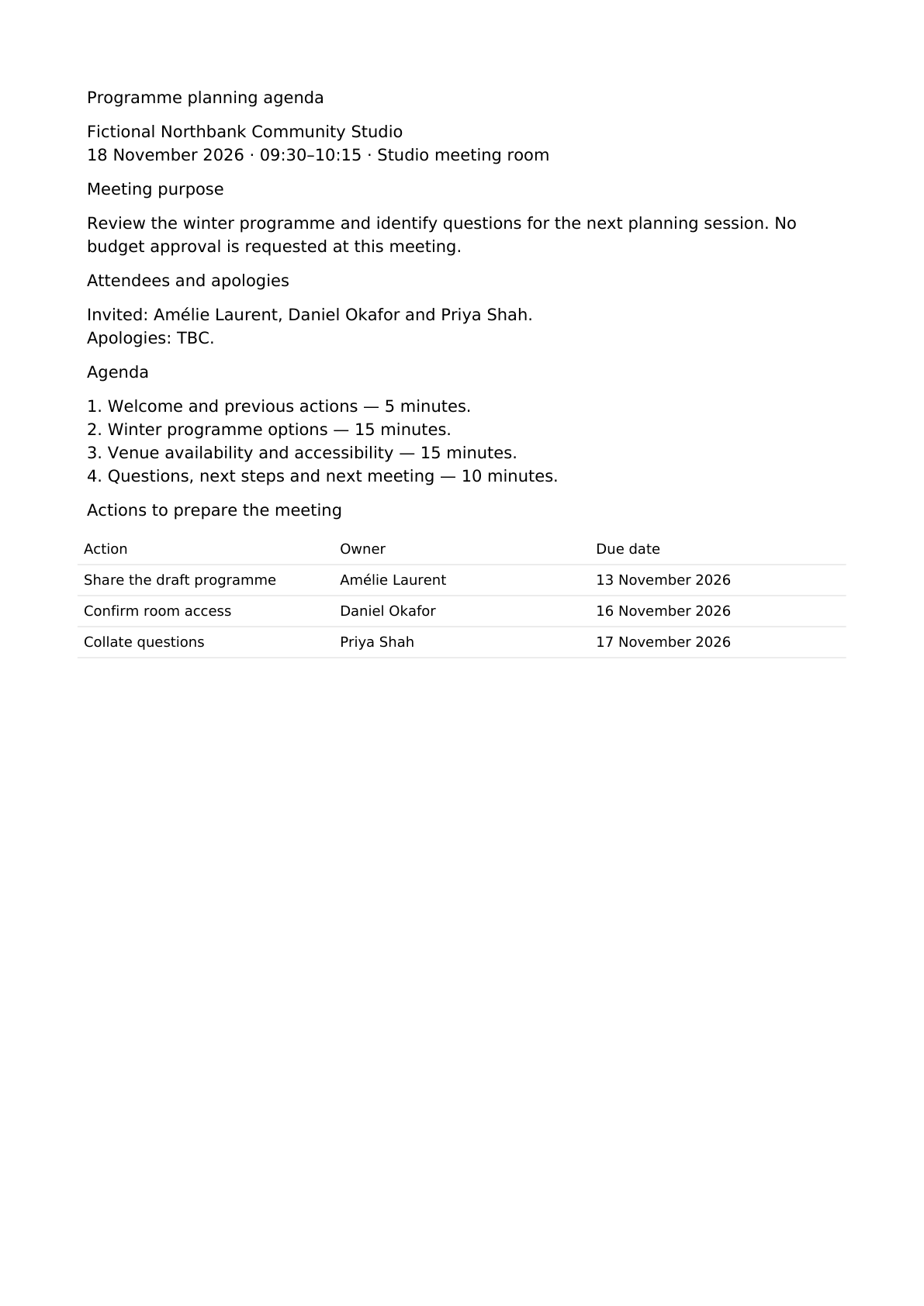 Before · plain formatting, fictional example page 1