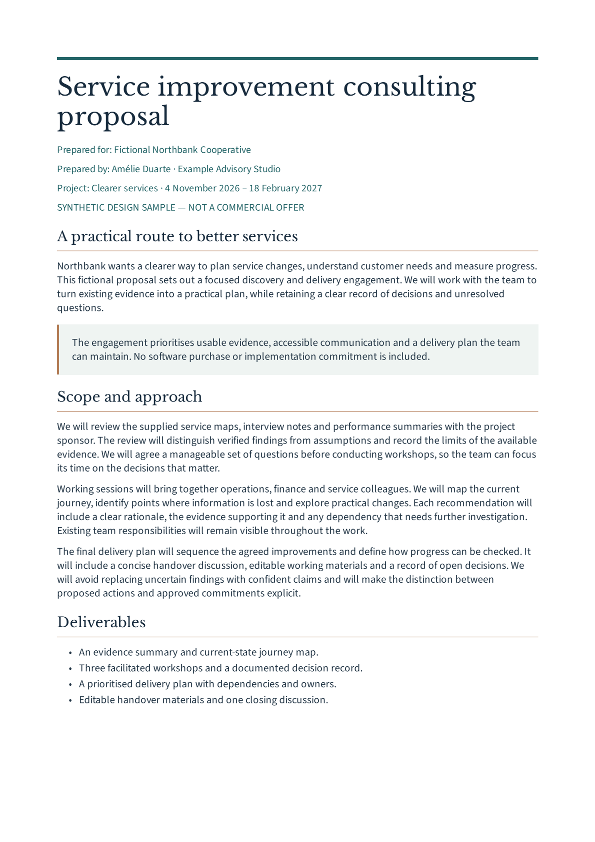 After · Forma fictional proposal, first page